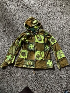 Kathmandu Imports hippie patchwork zip up hoodie